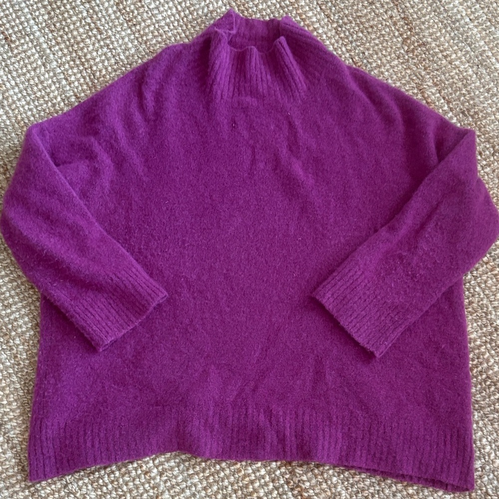 Eileen Fisher Deep Magenta Turtleneck Sweater